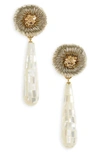 LIZZIE FORTUNATO MOTHER-OF-PEARL DECO DROP EARRINGS,FW20-E033