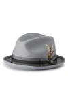 BRIXTON GAIN WOOL FEDORA,10765 GREY