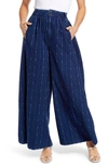 Ag Hadley Pleated Cotton Culottes In Atlas Indigo