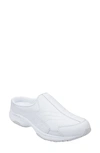 Easy Spirit Women's Tourguide Casual Flat Slip-on Mules In White Leather