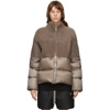 RICK OWENS RICK OWENS TAUPE MONCLER EDITION DOWN COYOTE JACKET