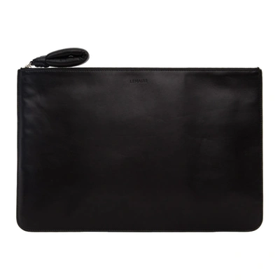 Lemaire Black A4 Pouch In 999  Black