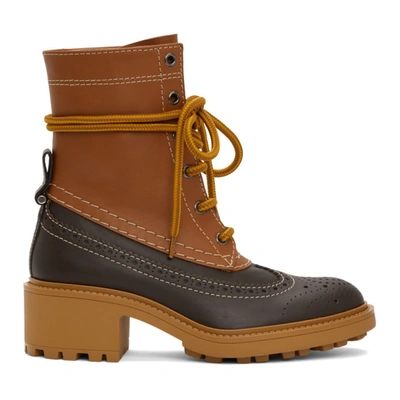 Chloé Chloe Brown Leather Franne Boots