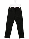 Philipp Plein Junior Istitutional Straight Leg Jeans In Black