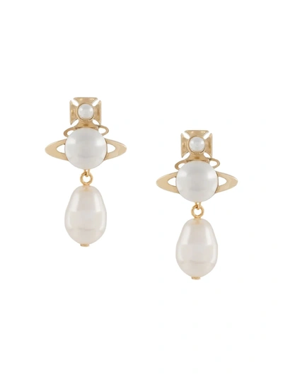 Vivienne Westwood Inass Pearl Earrings In Gold
