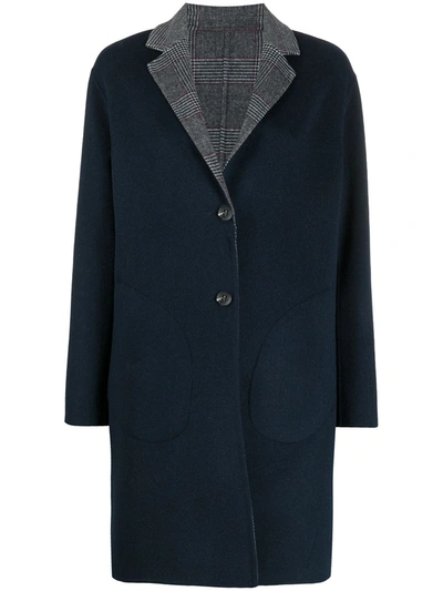 Tommy Hilfiger Reversible Wool-blend Coat In Blue