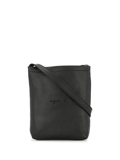 Agnès B. Logo Messenger Bag In Black