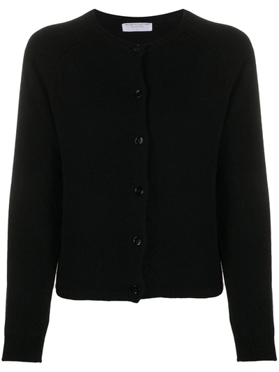 Majestic Fine Knit Cardigan In Black