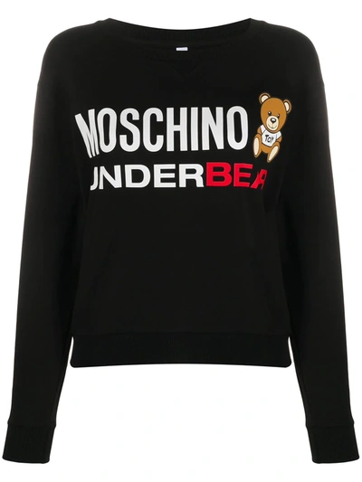 Moschino Underbear Lounge Sweatshirt In Black