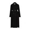 Valentino Belted Double-breasted Wool And Silk-crepe De Chine Coat In Black