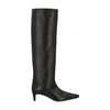 Staud Wally 50mm Knee-high Leather Boots In Black