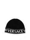 Versace Wool Hat In Black