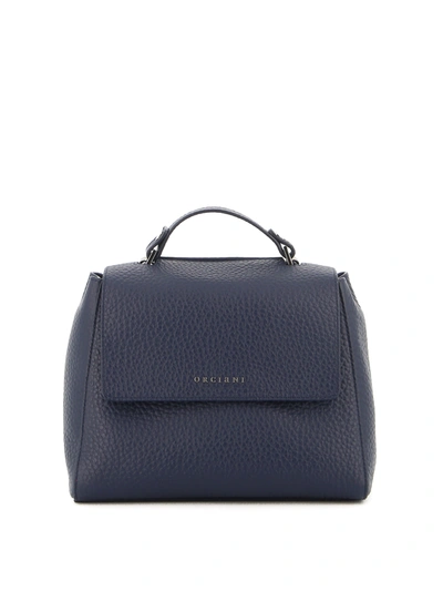 Orciani Sveva Soft Medium Shoulder Bag In Dark Blue