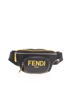 FENDI LOGO BELT BAG IN BLACK AND YELLOW