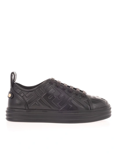 Fendi Rise Leather Platform Sneakers In Black | ModeSens