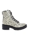 KENZO PIKE LACE UP ANKLE BOOTS IN ECRU COLOR