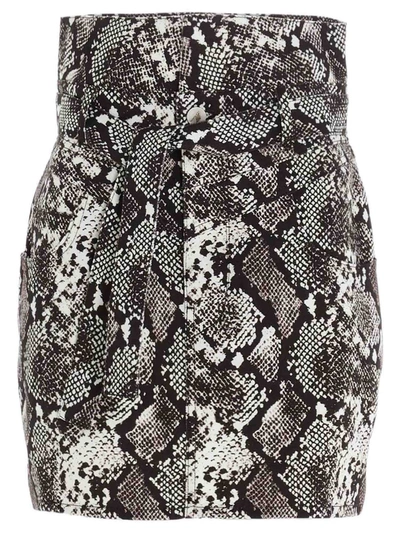 Attico Virgi Python-print Cotton Miniskirt In Black