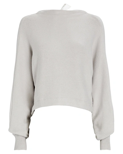 Adeam Bow-embellished Open Back Sweater In Grey-lt