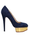 Charlotte Olympia Debbie 110 Suede Pointed Pumps In Blue