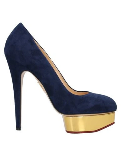 Charlotte Olympia Debbie 110 Suede Pointed Pumps In Blue