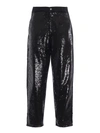PHILOSOPHY DI LORENZO SERAFINI COTTON DRILL SEQUIN EMBELLISHED SLOUCHY