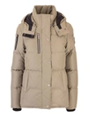 MOOSE KNUCKLES HOODED DOWN JACKET IN BEIGE