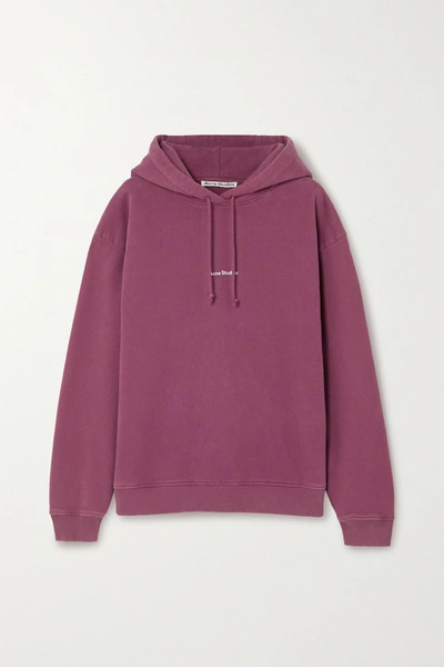 Acne Studios Oversized Printed Cotton-jersey Hoodie In Pink