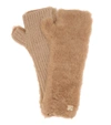 Max Mara Manny Camel Hair And Silk Fingerless Gloves In Beige