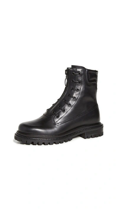 Aquazzura Black Kicks Leather Boots In Schwarz