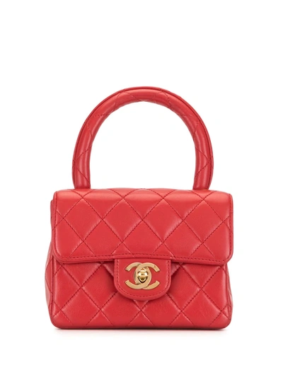 Pre-owned Chanel Quilted Cc Mini Bag In Red