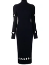 VICTORIA BECKHAM CUT-OUT RIBBED MID-LENGTH DRESS