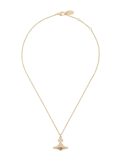 Vivienne Westwood Embellished Orb Necklace In Gold