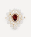ANISSA KERMICHE GOLD COTILLON PEARL AND GARNET RING,000711580