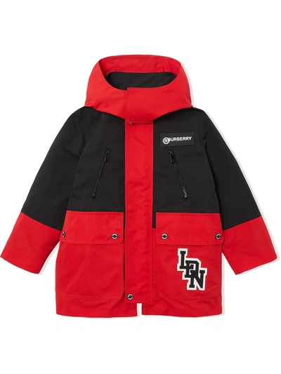 Burberry Kids' Two-tone 2-in-1 Hooded Coat With Down Jacket In Red