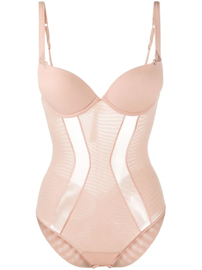 La Perla Maison Contouring Bodysuit In Beige