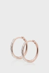 Monica Vinader Rose Gold Plated Vermeil Silver Riva Wave Medium Diamond Hoop Earrings In R Gold