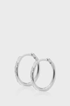 Monica Vinader Diamond And Sterling Silver Riva Wave Medium Hoop Earrings In Silver