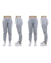 Galaxy By Harvic Women's Loose Fit Fleece Jogger Sweatpants, Pack Of 2 In Heather Grey