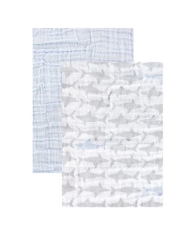 Yoga Sprout Kids' Muslin Swaddle Blanket, 2-pack, One Size In Shark