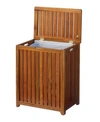 Oceanstar Solid Wood Spa Hamper In Teak Color