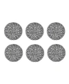 Design Imports Woven Paper Round Placemat, Set Of 6 In Black