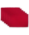 Design Imports Cardinal Ribbed Placemat, Set Of 6 In Bright Red