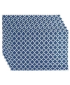 Design Imports Lattice Placemat Set Of 6 In Navy