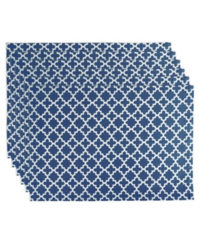 Design Imports Lattice Placemat Set Of 6 In Navy