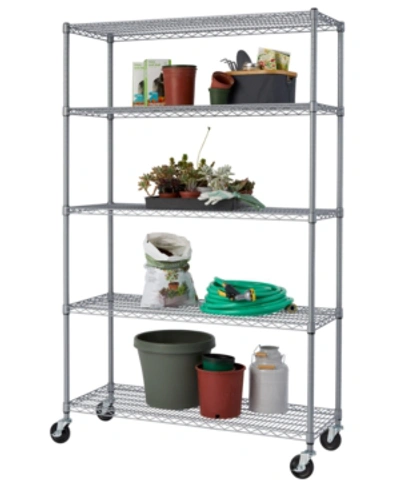 Trinity 5-tier Outdoor Wire Shelving Rack With Nsf Includes Wheels In Gray