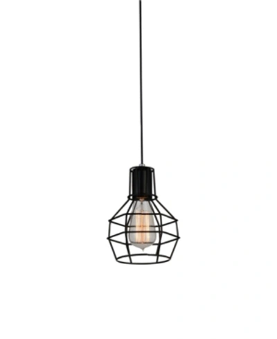 Cwi Lighting Secure 1 Light Mini Pendant In Black