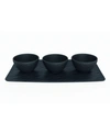 VILLEROY & BOCH MANUFACTURE ROCK DIP BOWL & TRAY 4 PIECE SET