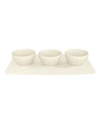 Villeroy & Boch Manufacture Rock Dip Bowl & Tray 4 Piece Set In White