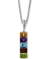 EFFY COLLECTION EFFY MULTI-GEMSTONE (5-3/4 CT.-T.W.) 18" PENDANT NECKLACE IN STERLING SILVER