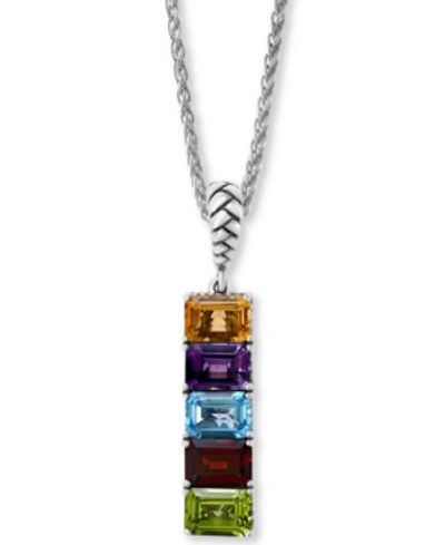 Effy Collection Effy Multi-gemstone (5-3/4 Ct.-t.w.) 18" Pendant Necklace In Sterling Silver